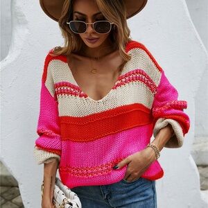 At All Hours Loose Fit Colorblock Sweater
